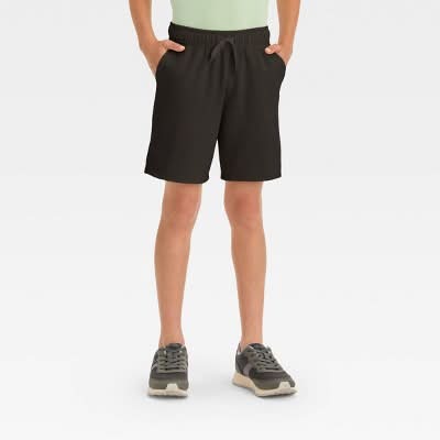 Cat & Jack Boys' Pull-On At the Knee Knit Shorts, M, Black