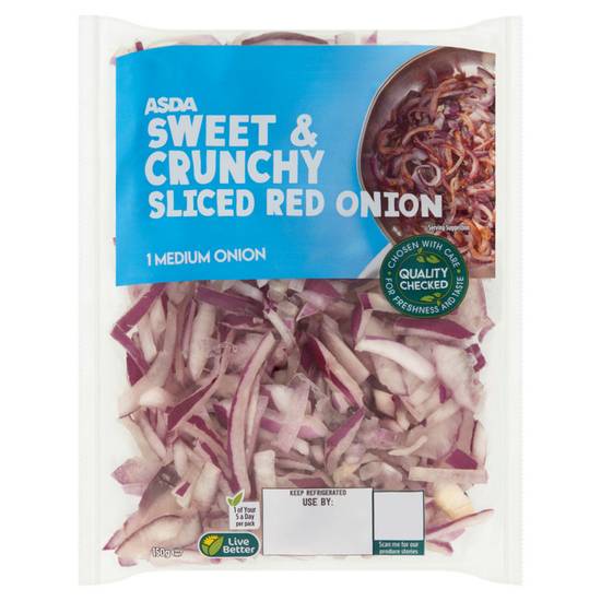 Asda Sliced Red Onion 150g