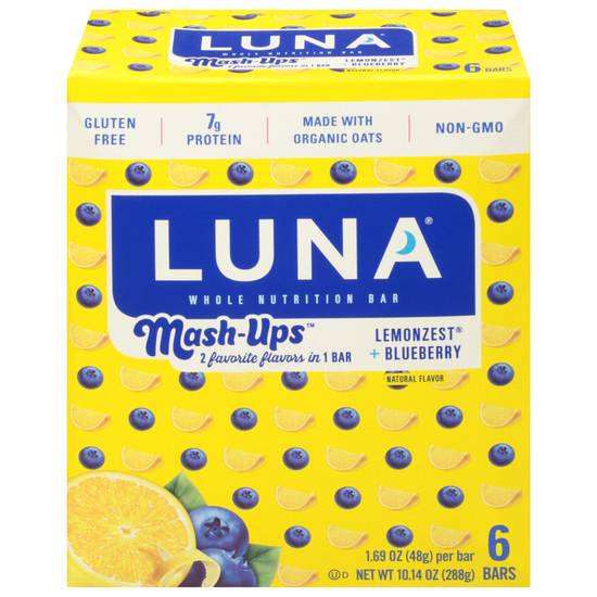 Luna Mash-Ups Lemonzest + Blueberry Whole Nutrition Bar (6 ct)