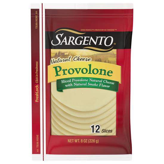 Sargento Provolone Natural Smoke Flavor Cheese Slices