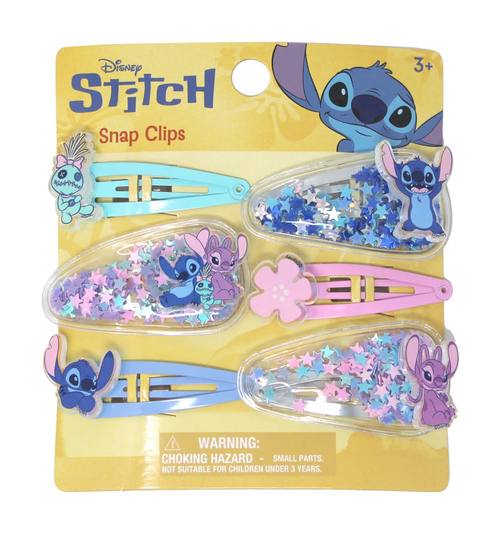 Licensed Confetti Snap Clips Pack 6-Count Stitch
