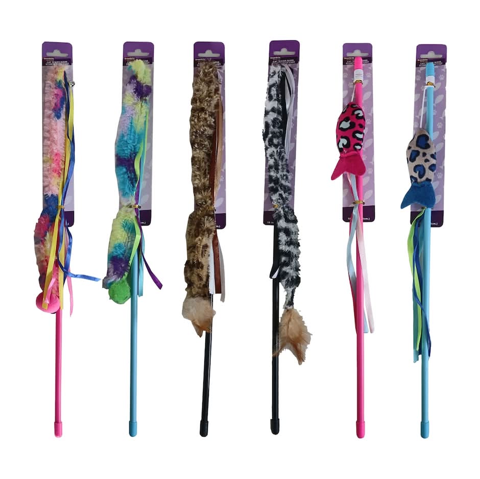 Greenbrier Kennel Club Multi-Tail Cat Teaser Wand, 1-ct.
