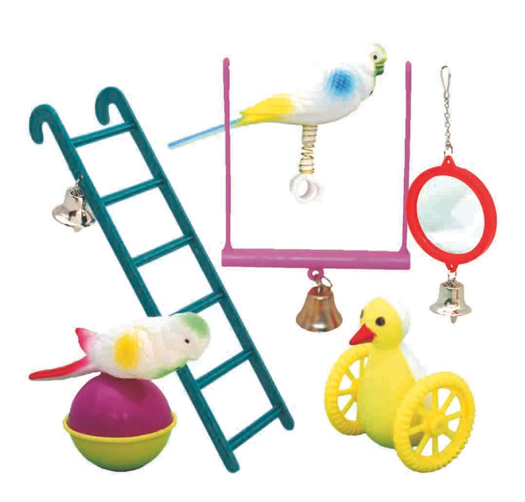 Plastic Bird Toys - Assorted Toys Starter Kit