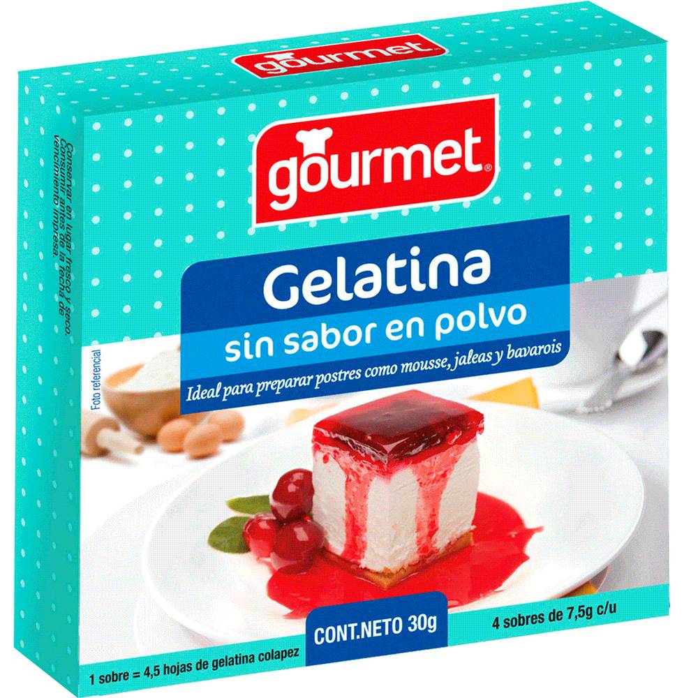 Gourmet gelatina en polvo sin sabor (4 u x 7.5 g c/u)