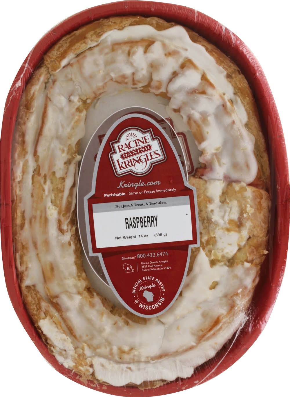 Racine Kringles Raspberry Danish Cake (14 oz)