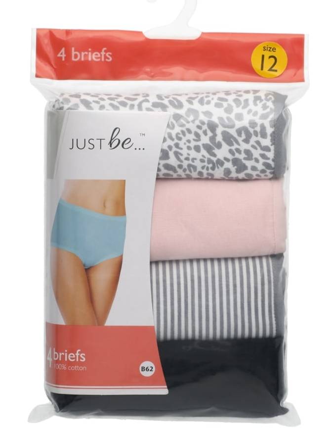 Just Be Briefs, Women, Size 12, Assorted (4 ct)