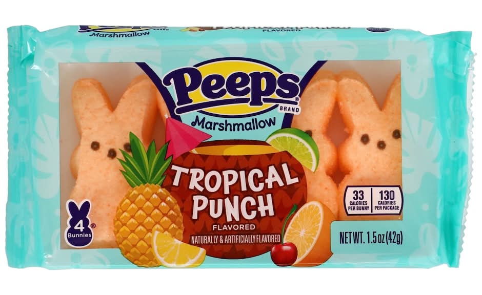 Peeps Tropical Punch Flavored Marshmallows, 4-pc Pack.