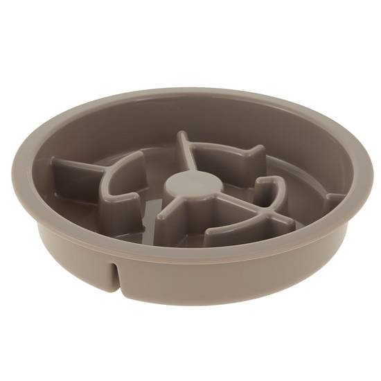 Top Paw® Grey Slow-Feeder Dog Bowl, 6.75-cup (Color: Grey, Size: 6.75 Cup)