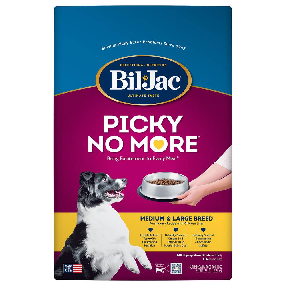Bil-Jac® Picky No More Medium and Large Breed Adult Dry Dog Food - Persnickety Recipe (Flavor: Chicken, Size: 27 Lb)
