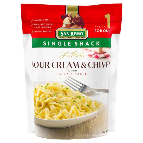 San Remo Single Snack La Pasta Sour Cream & Chives 80g