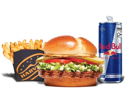 Trio Angus  avec Red Bull / Angus Burger Combo with Red Bull