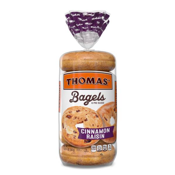 Thomas' Cinnamon Raisin Pre-Sliced Bagels (6 ct)