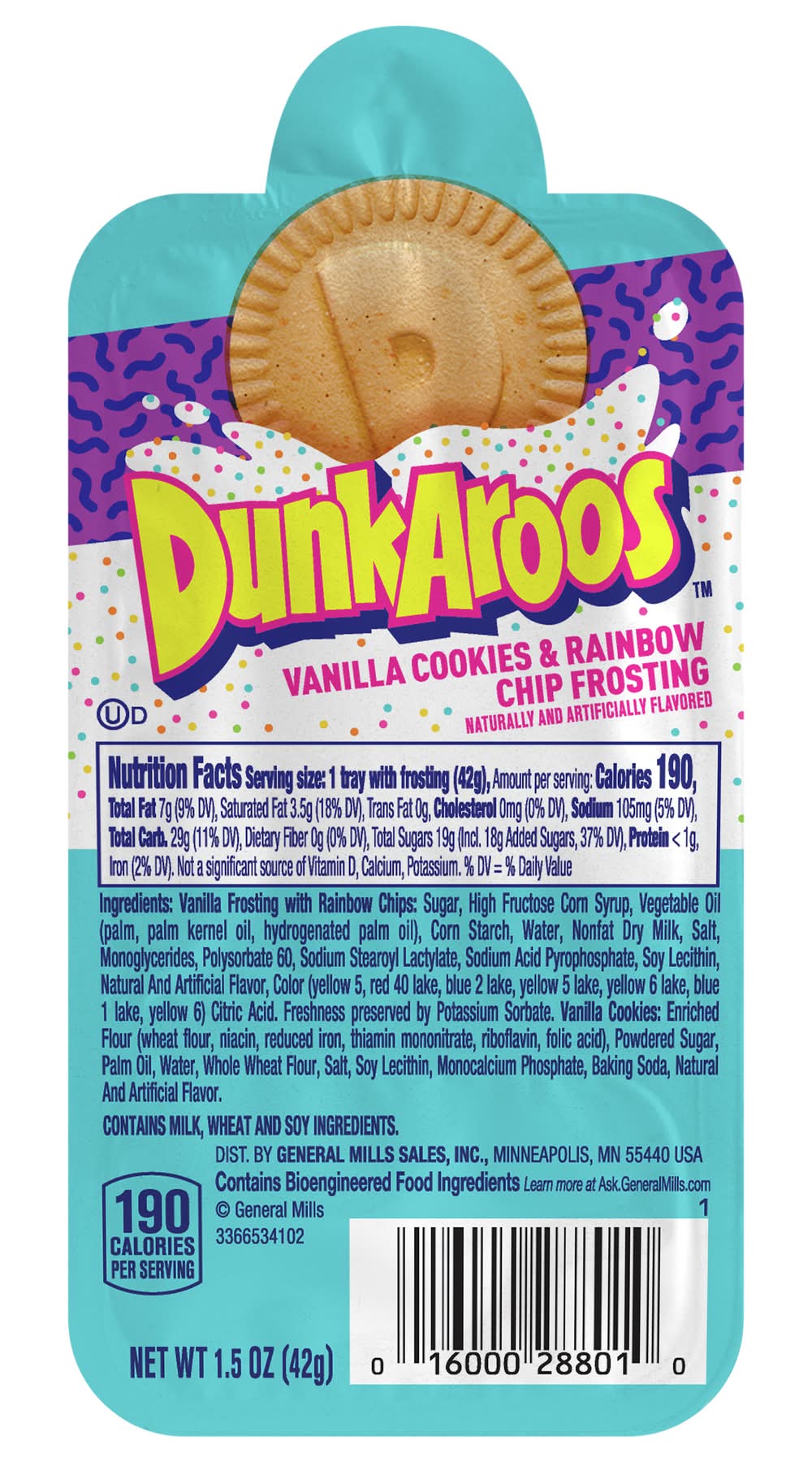 Dunkaroos Vanilla Cookies & Frosting With Rainbow Sprinkles (1.5 oz)