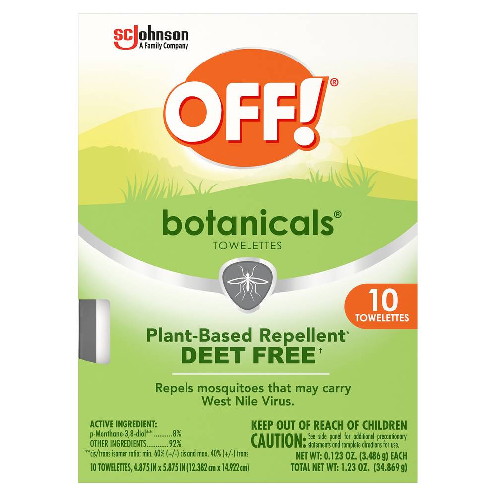 Off! Botanicals Plant-Based Repellent Towelettes (10 ct)