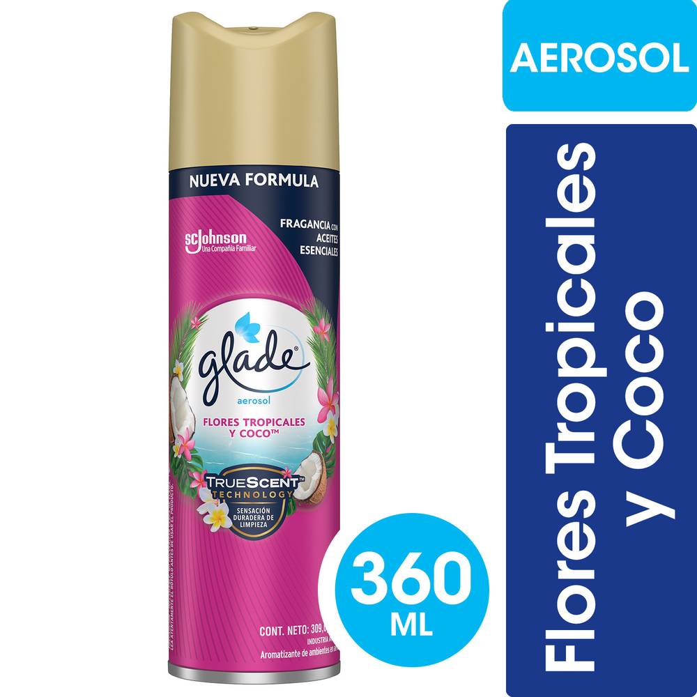 Glade desodorante ambiental aerosol tropical (360 ml)