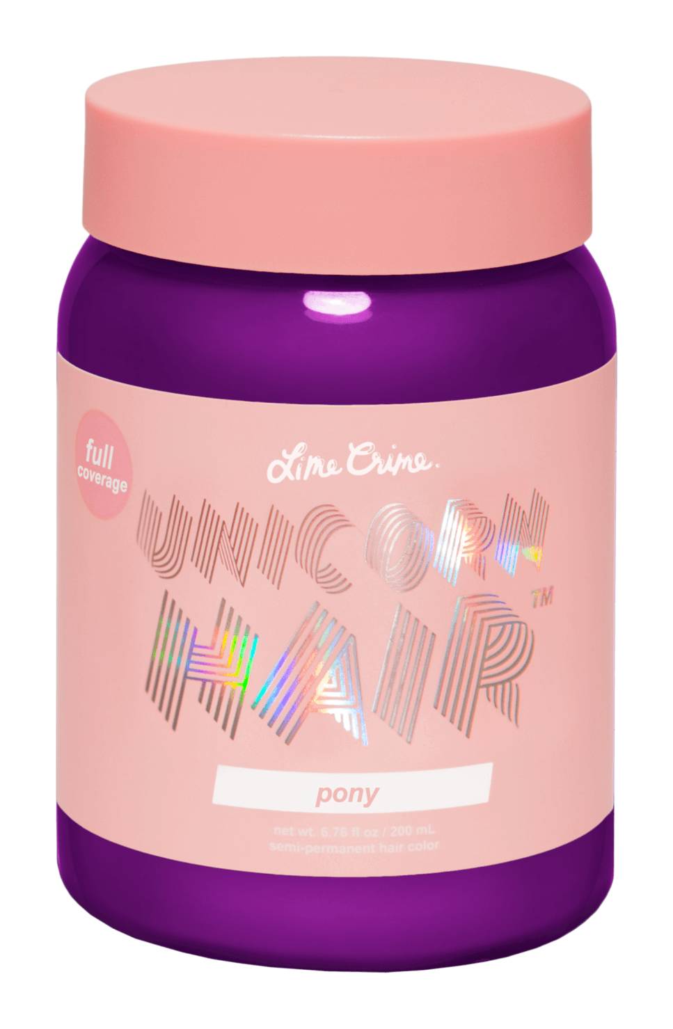 Lime Crime Unicorn Hair Semi Permanent Full Coverage Dye, Pony (6.76 fl oz)