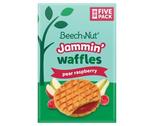 Beech-Nut Toddlers Jammin Waffles, Pear-Raspberry (2.8 oz, 5 ct)