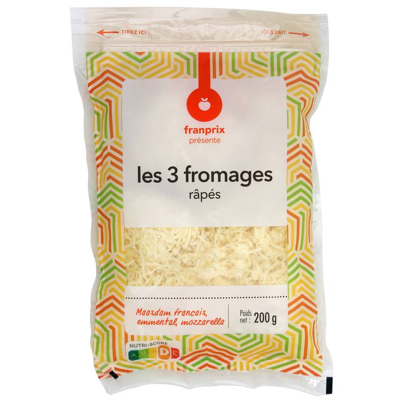 Franprix - Fromage râpé maasdam emmental mozzarella (200g)