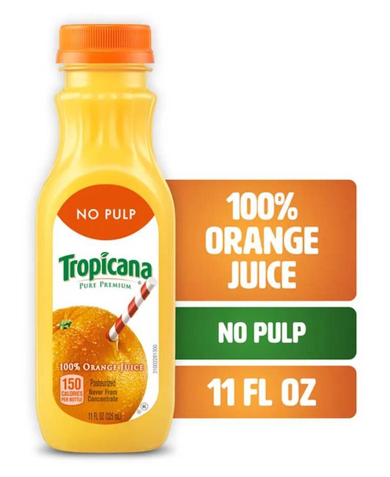 Tropicana No Pulp Pure Premium 100% Orange Juice (11 Fl oz)