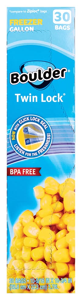 Boulder Canyon Gallon Freezer Bags 3.78 L, 26.8x27.3 cm (30 ct)