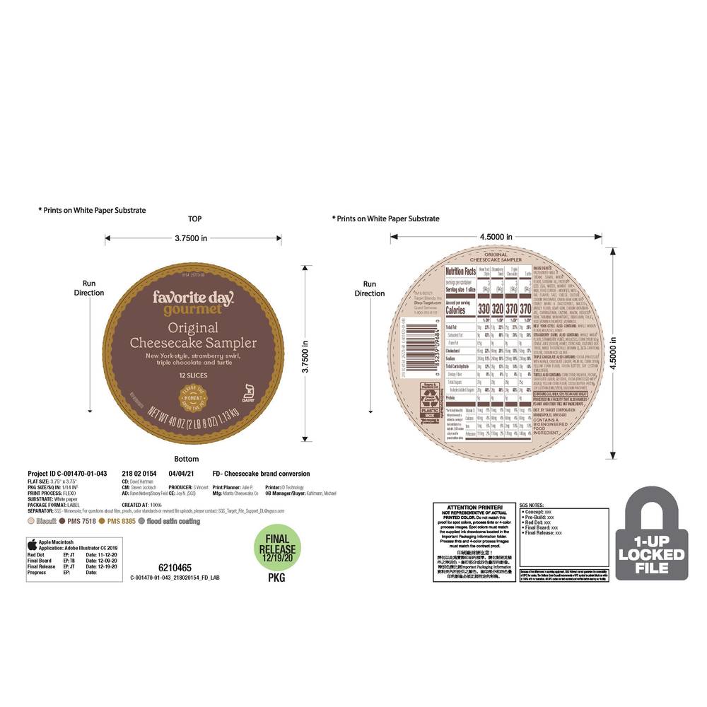 Favorite Day Gourmet Original Cheesecake Sampler (40 oz)