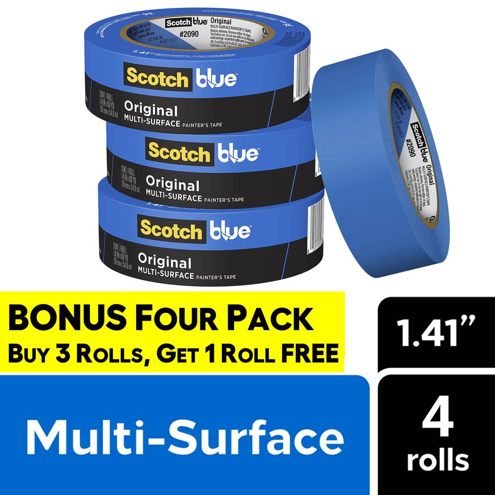 ScotchBlue Original Multi-Surface 2090 4-Pack 1.41-in x 60 Yard(s) Painters Tape | 2090-36NC4-P