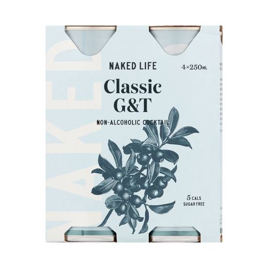 Naked Life Non-Alcoholic Cocktail Gin & Tonic Can 250ml 4 Pack
