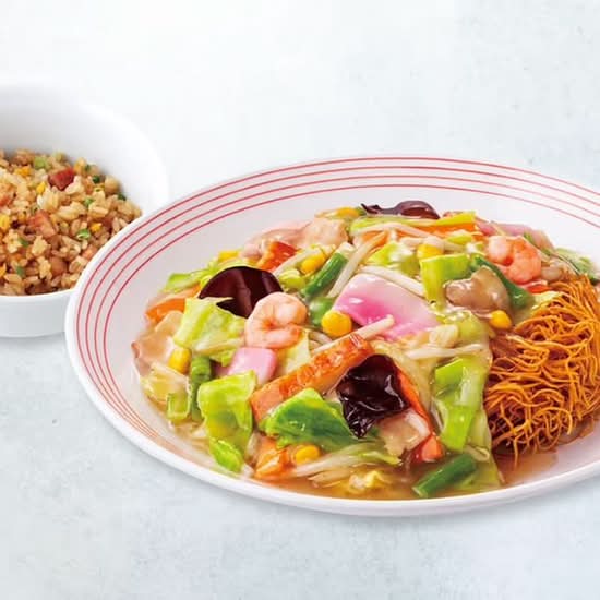 皿うどん半チャーハンセット