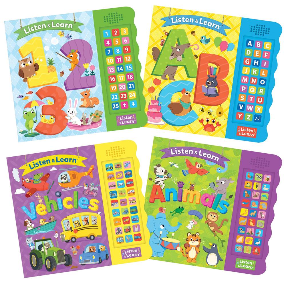 27 Button Listen & Learn Sound Books Assorted Titles (4 pack)