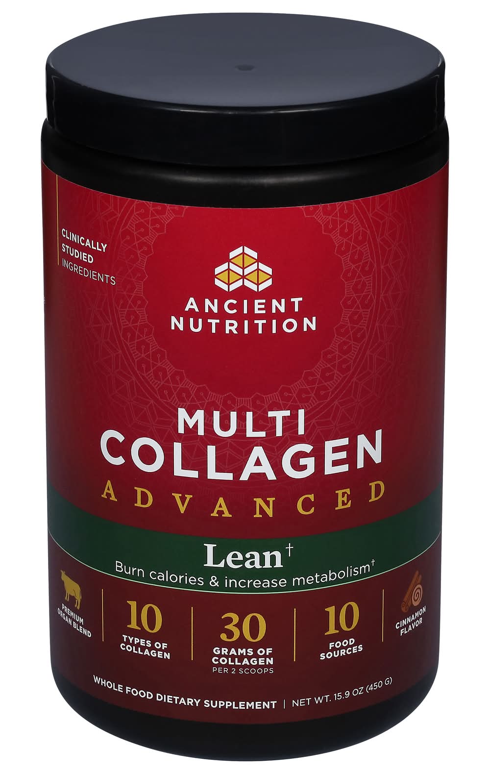 Ancient Nutrition Advanced Lean Multi Collagen, Cinnamon (15.9 oz)