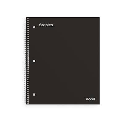 Staples Premium 1-subject Notebook, 8.5'' x 11'', Black (100 ct)