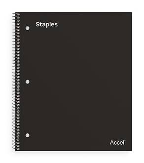Staples Premium 1-Subject Notebook, 8.5 x 11, College Ruled, 100 Sheets, Black (ST20950D)