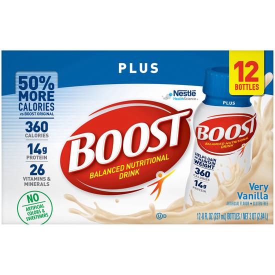 Boost Plus Ready-to-Drink Nutritional Drink Very Vanilla (8 oz x 12 ct)