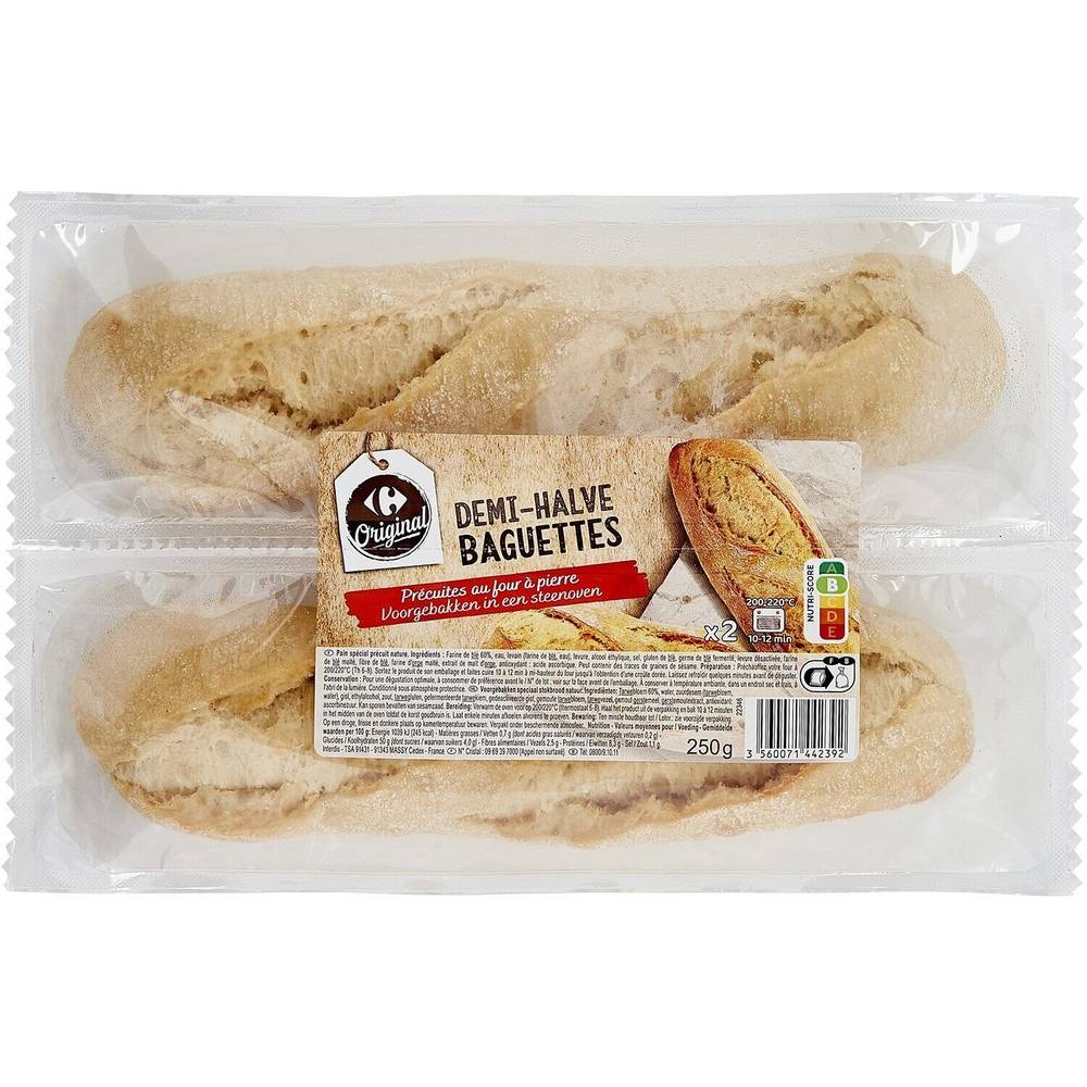 Carrefour Original - Demi-halve baguettes précuites