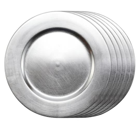 6 Count Silver Charger Set By Ashland