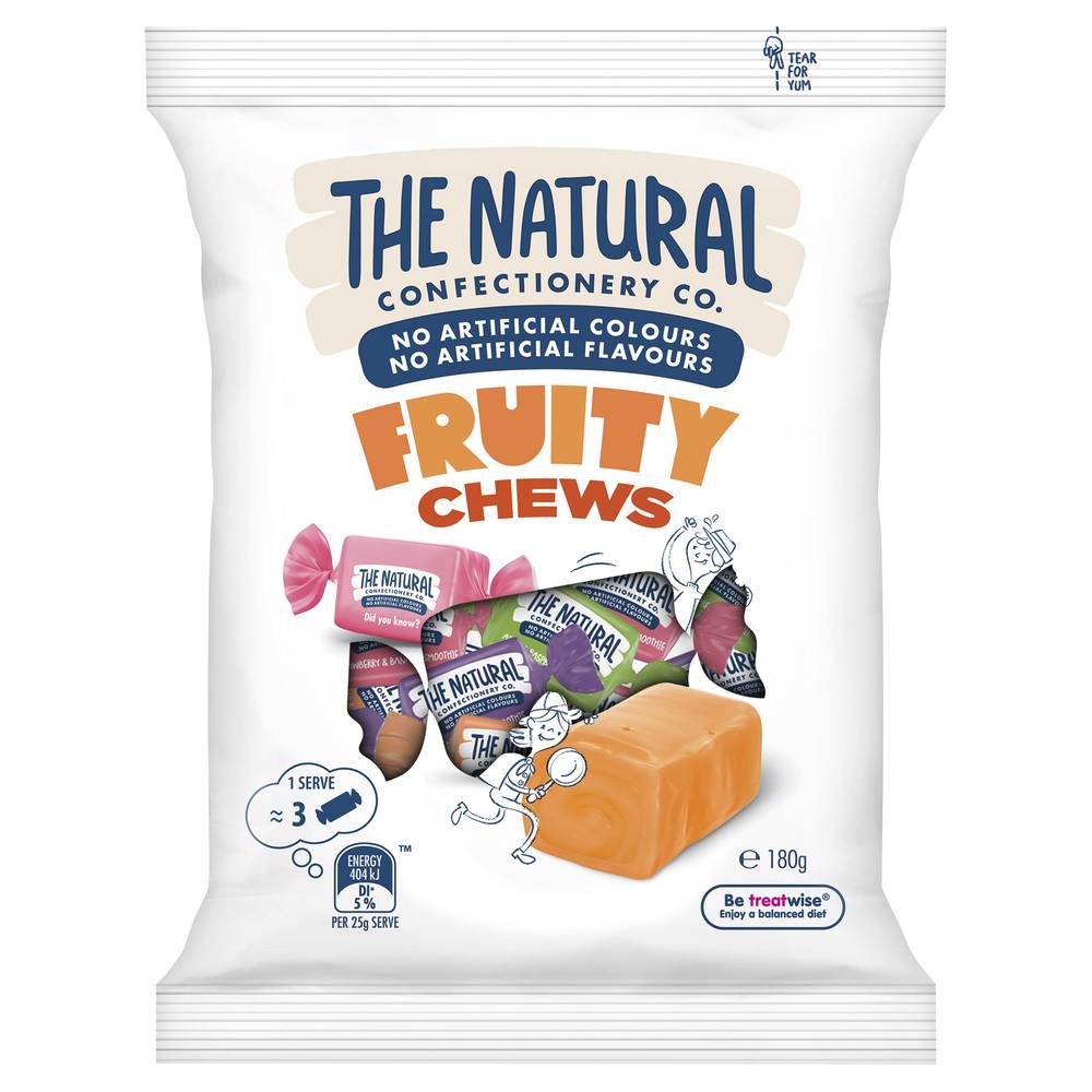 The Natural Confectionery Co. Fruity Chews Gummy Candy, Assorted (180g)