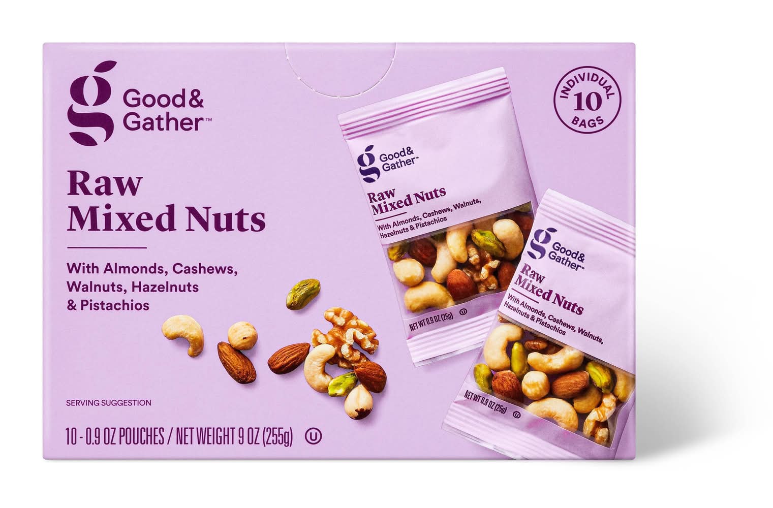 Good & Gather Unsalted Raw Mixed Nuts pack (9 oz, 10 ct)
