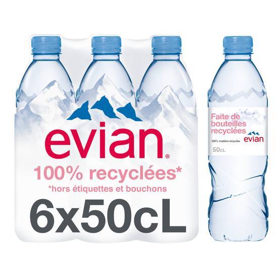 Evian eau minérale naturelle (6 pcs, 50 cl)