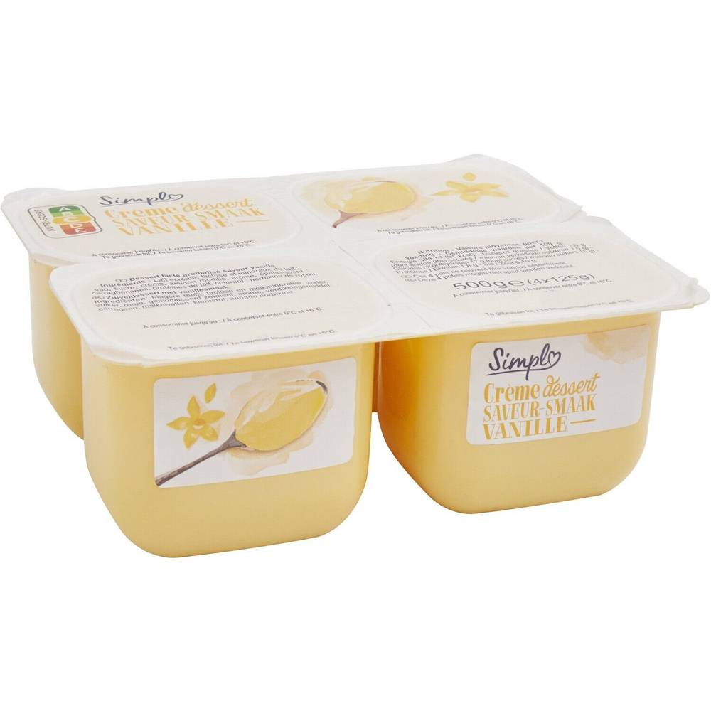 Produits Blancs - Crème dessert vanille (4 pièces)