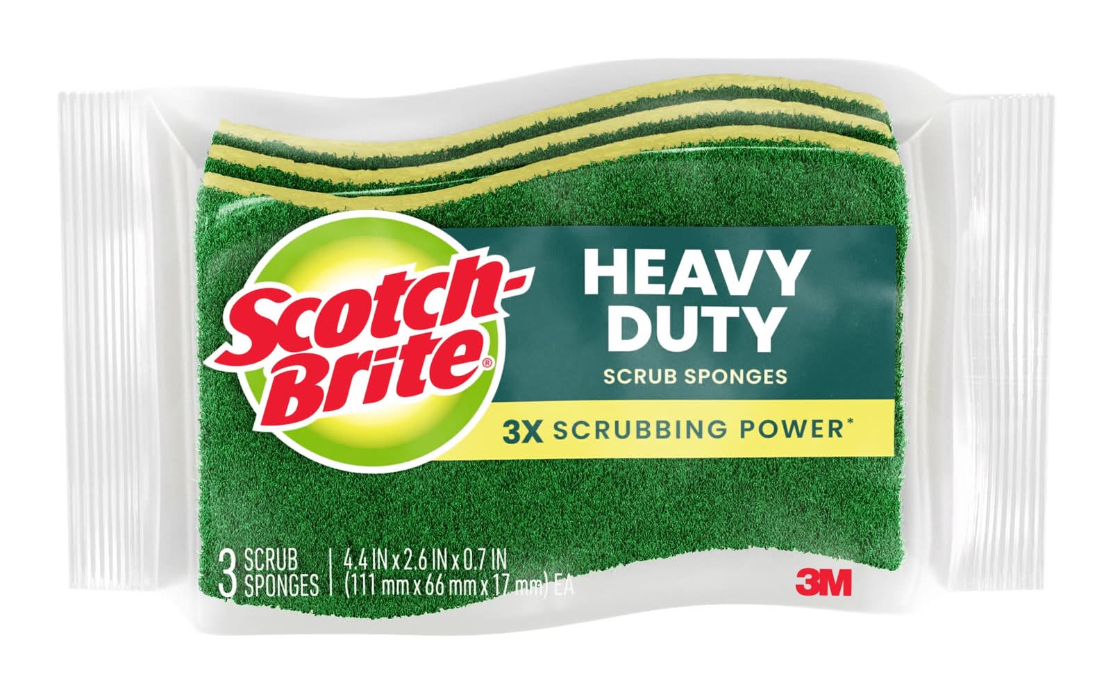 Scotch-Brite Heavy Duty Cellulose Sponge with scouring pad 3 -Pack