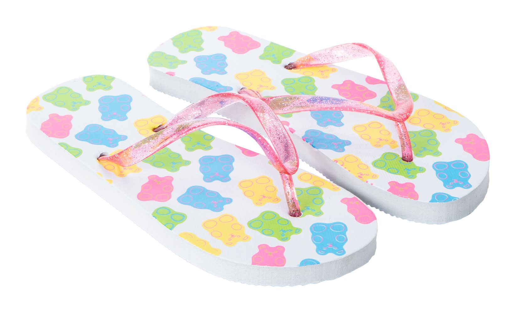Juniors Printed Flip Flops Medium Gummy Bear