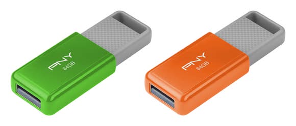 PNY USB 2.0 Flash Drives, 64GB, Pack Of 2 Flash Drives
