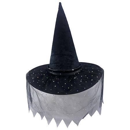 Festive Voice Happy Halloween Witch Hat Adult, Black