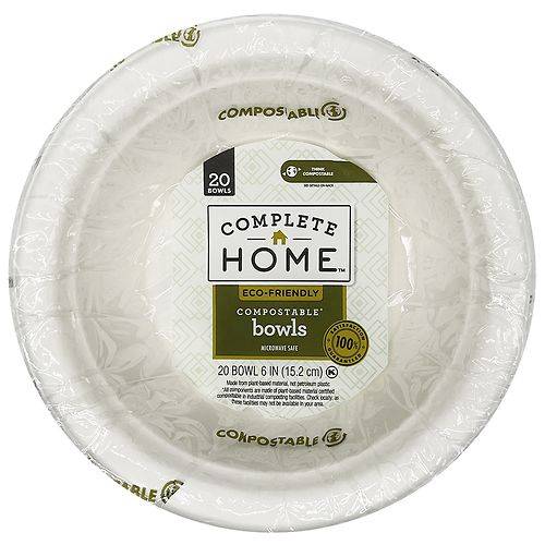 Complete Home Compostable Bowl 6 Inch - 20.0 ea