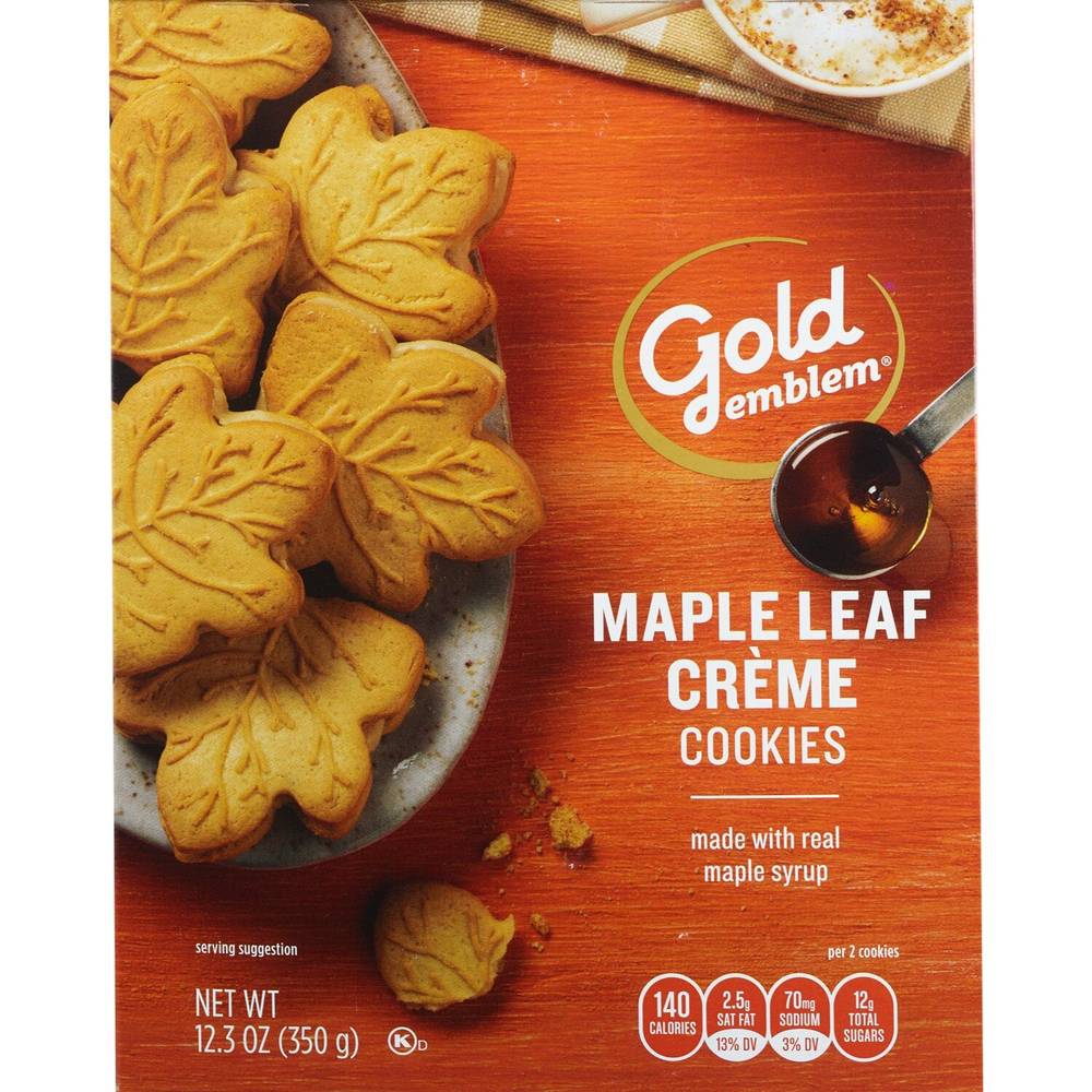 Gold Emblem Maple Leaf Creme Cookies, 12.3 Oz