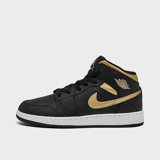 Big Kids' Air Jordan Retro 1 Mid Casual Shoes (6.0)