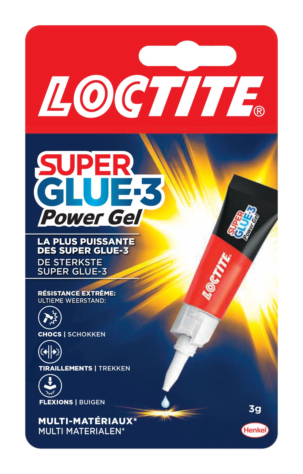 Loctite - Cyano sg3 power gel tube blister carton 12uc (3g)