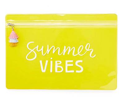 "Summer Vibes" Yellow Zipper Pouch