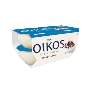 Yogur griego stracciatella Danone Oikos pack de 4 unidades de 110 g.