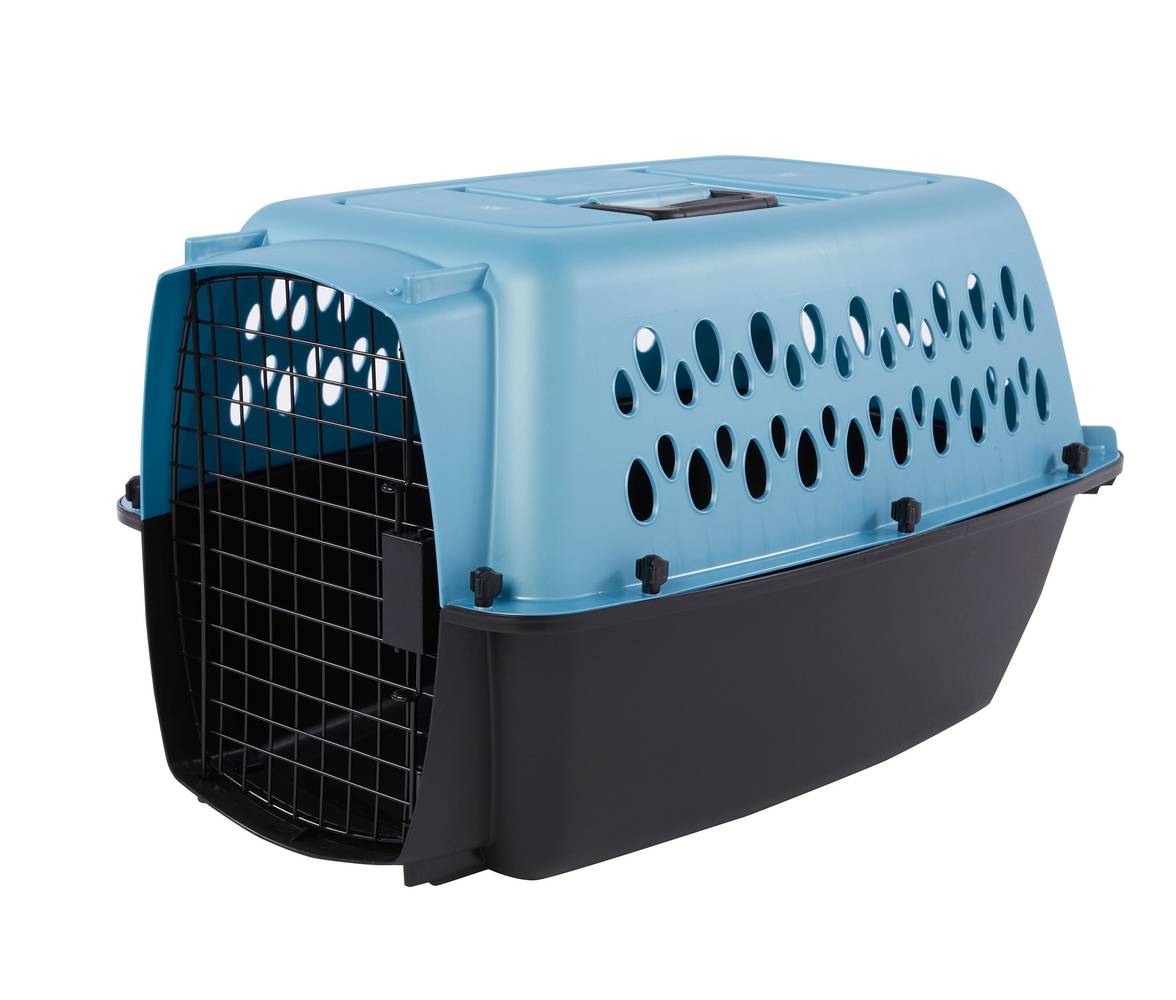 Top Paw® Plastic Portable Dog Kennel (Color: Blue, Size: 24\"L X 16\"W X 15\"H)